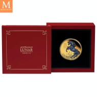 2026 Australia YEAR OF THE HORSE COLOR 1 OZ  GULL LUNAR SERIE 3 KVALITET PROOF I ORIGINALT SKRIN