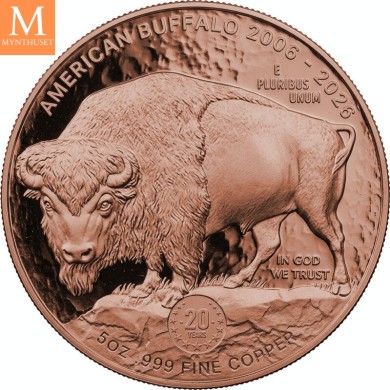 2026 USA AMERICAN BUFFALO 1 dollar 20th Anniversary 5 Oz kobber Oglala Lakota Sioux