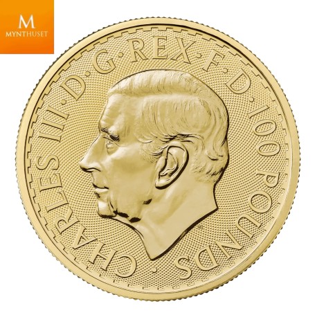 Charles III 2023 Storbritannia 1 oz Gull Britannia (Charles III) BU I Kapsel