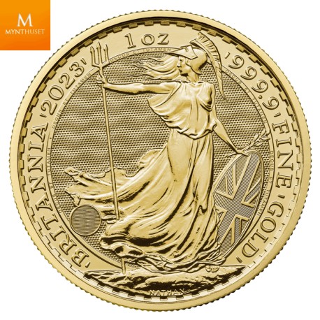 Charles III 2023 Storbritannia 1 oz Gull Britannia (Charles III) BU I Kapsel