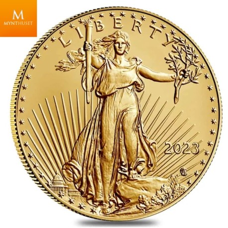Nyhet på lager! USA 2023 1 oz Gull American Gold Eagle BU M/Kapsel