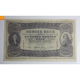 1000 kroner 1939 A SVÆRT PEN 