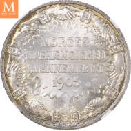 1906 Norge 2 kroner stort skjold NGC MS66