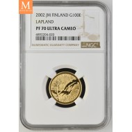 2002 JM Finland Gull 100 Euro LAPLAND NGC PF70