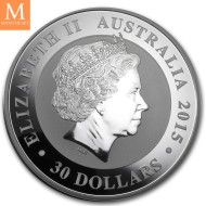 2015 Australia 1 kilo Silver Kookaburra BU LAVT OPPLAG