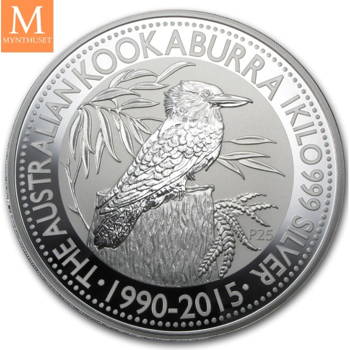 2015 Australia 1 kilo Silver Kookaburra BU LAVT OPPLAG