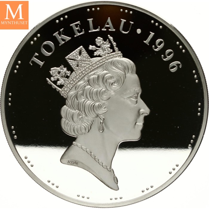 1996 Tokelau 1 kilo Silver Warships BU SVÆRT LAVT OPPLAG
