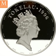 1996 Tokelau 1 kilo Silver Warships BU SVÆRT LAVT OPPLAG