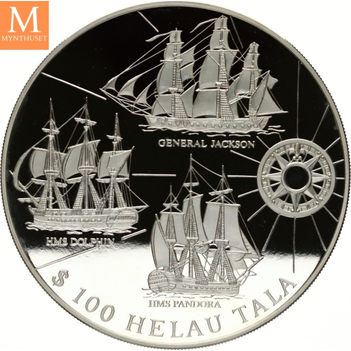 1996 Tokelau 1 kilo Silver Warships BU SVÆRT LAVT OPPLAG