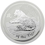 2010 Australia1 kilo Silver Lunar Serie II Tiger Kvalitet BU i kapsel
