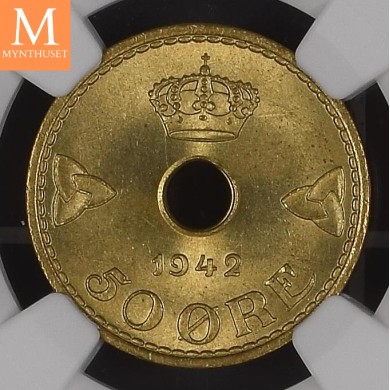 1942 Londonsett komplett høyt gradert (MS64,MS64,MS65)