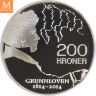 2012 Norway sølv 200 kroner Kong Harald og Dronning Sonja 75 år NGC PF69