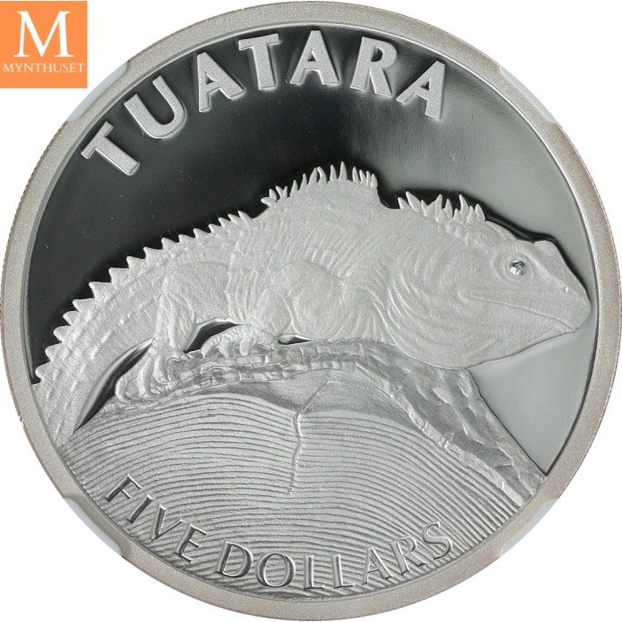 2007 NEW ZEALAND 5 DOLLAR TUATARA NGC PF70