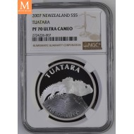 2007 NEW ZEALAND 5 DOLLAR TUATARA NGC PF70