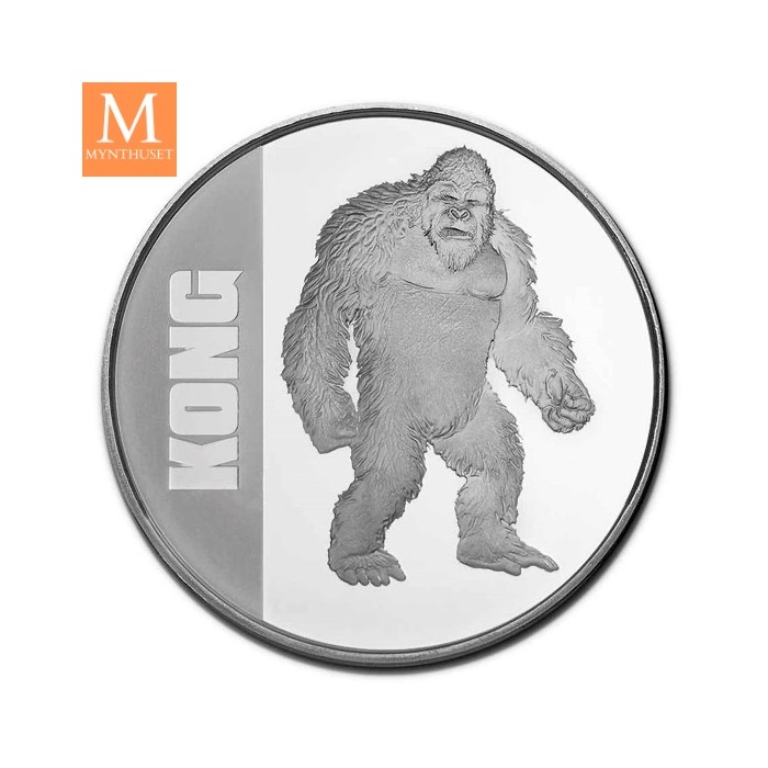 2021 NIUE 1 OZ SØLV KONG BU I originalt skrin