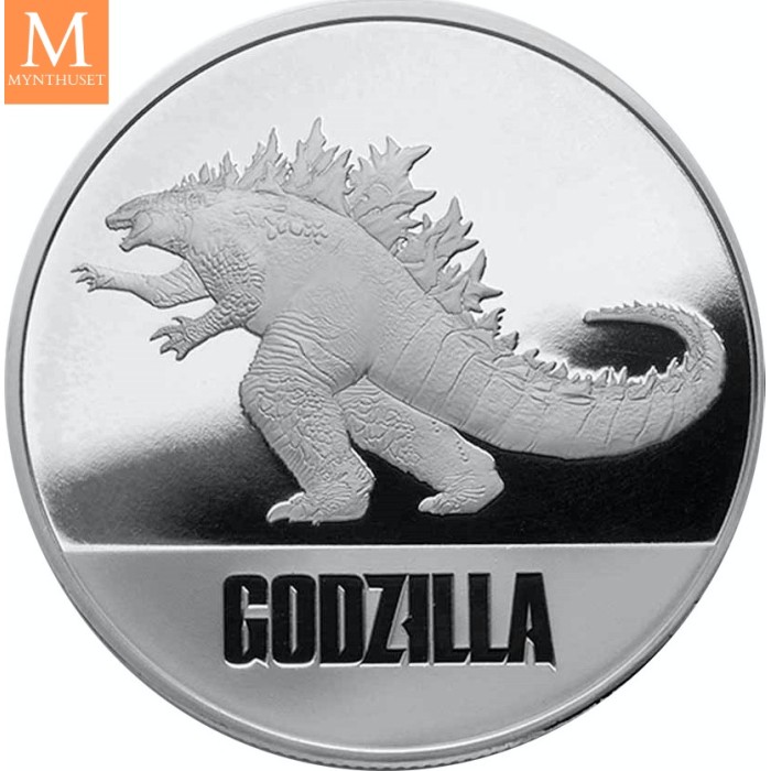 2021 NIUE 1 OZ SØLV GODZILLA BU I originalt skrin med ekthetsbevis