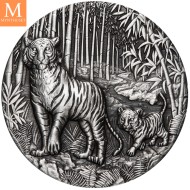 2022 Australia 2 oz Sølv Lunar S3 Year of the Tiger Antiqued med skrin og enkhetsbevis