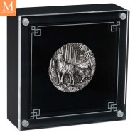 2022 Australia 2 oz Sølv Lunar S3 Year of the Tiger Antiqued med skrin og enkhetsbevis