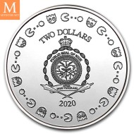 2020 Niue 1 oz Sølv 2dollar PAC-MAN 40th Anniversary BU i kapel