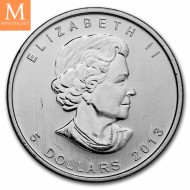 2013 Canada 1 oz Sølv Maple Leaf BU i kapsel (25th Anniv)