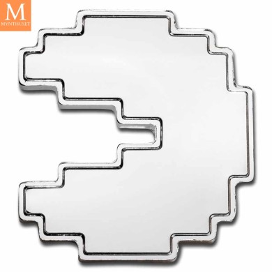 TUBE 20 stk 2021 Niue 1 oz Sølv 2 dollar PAC-MAN SHAPE BU i Tube