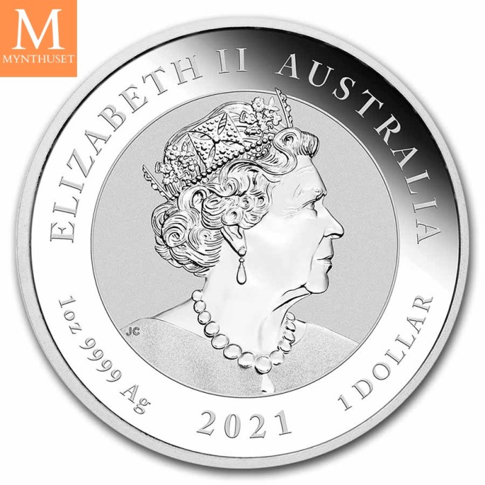 2021 Australia 1 oz Sølv Quokka BU Med Kapsel