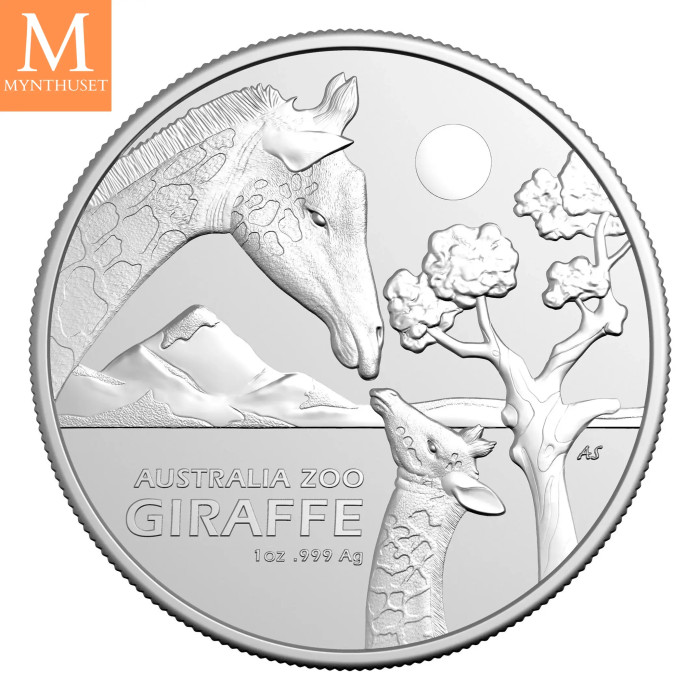 2024 Australia 1 oz sølv mynt Australia Zoo Giraff kvalitet BU