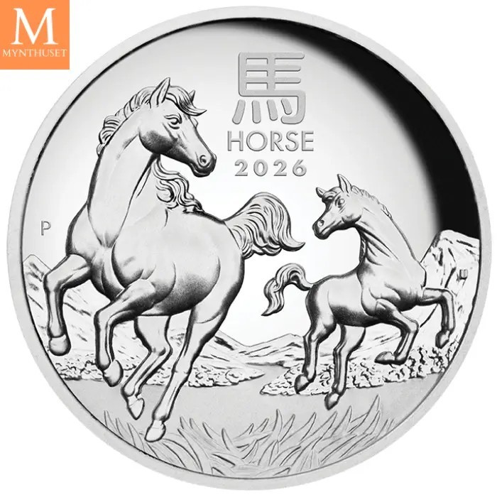 2026 Australia 1/2 oz sølv Lunar S3 Year of the Horse Proof med Etui & COA
