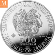 2025 Armenia 500 Dram Noahs Ark 1 oz sølv kvalitet BU