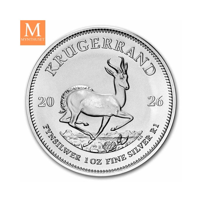2026 Sør Afrika 1 oz Sølvmynt Krugerrand BU