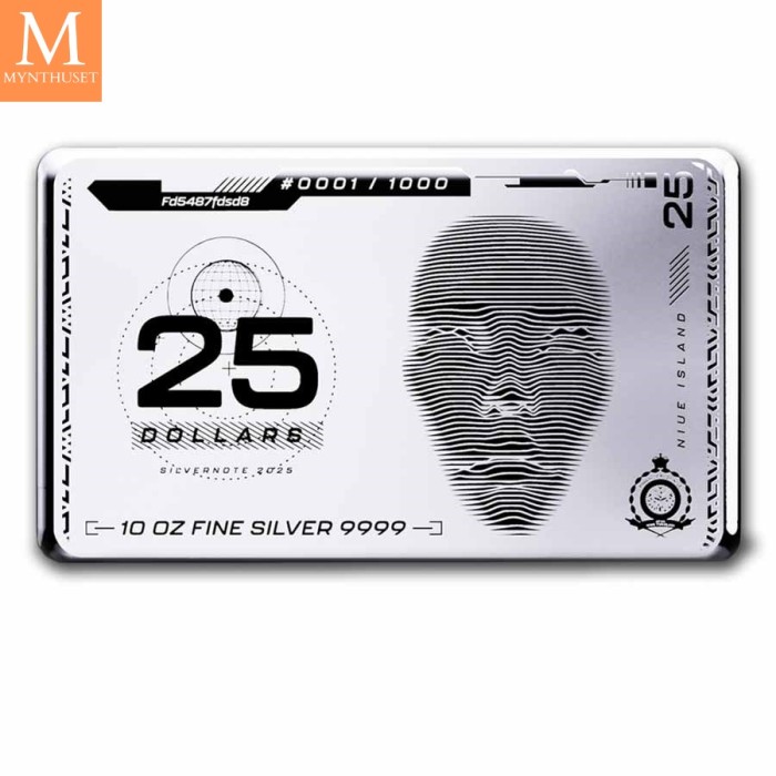 2025 Niue 10 oz Sølvmynt Silvernote BU