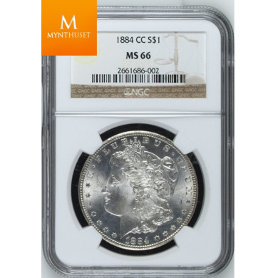 USA: Morgan Dollar 1884 CC MS66 ! Vanvittig mynt 