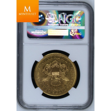 USA: 20 Dollar gull 1853 AU53 Flott mynt 