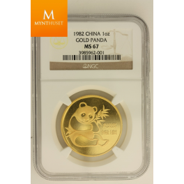 Panda 1982 MS67 første året, meget populær mynt! 
