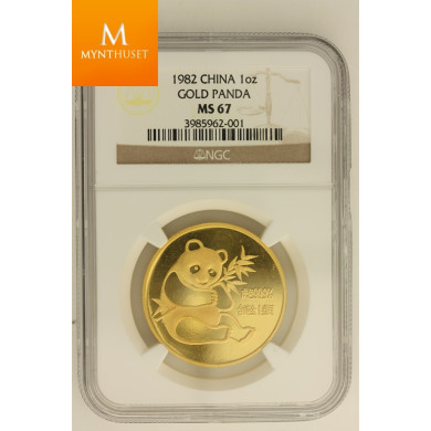 Panda 1982 MS67 første året, meget populær mynt! 