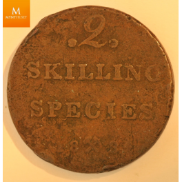 2 skilling Species 1834 Synlig årstall