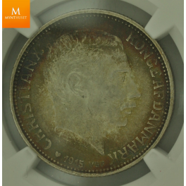 Danmark: 2 Kroner 1915 VBP MS63 Stjerne 