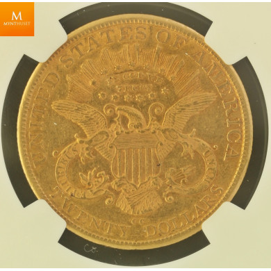 Meget sjeden! 20 Dollar 1879 Carson City AU53 