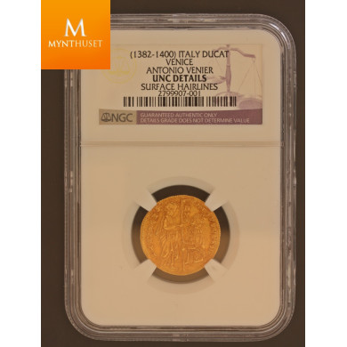 Portrett av JESUS: ITALY.VENICE.Antonio Venier AD 1382-1400.AV.Ducat.