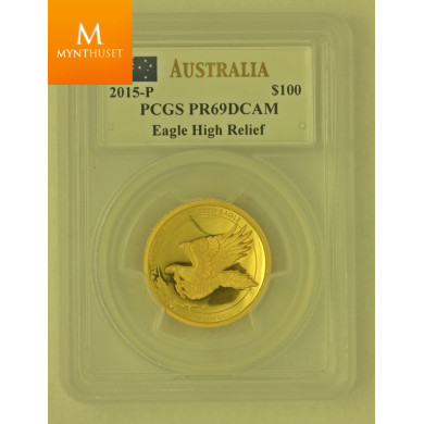 2015 Australia 1-oz Gold Wedge-Tailed Eagle PCGS PR69 DCAM High Relief
