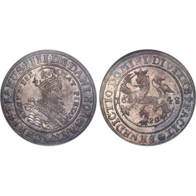 1 Specidaler 1648 AU58 Nydelig toning 