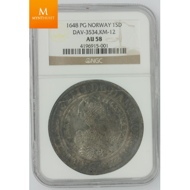1 Specidaler 1648 AU58 Nydelig toning 