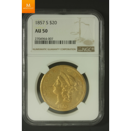 20 dollar 1857 AU50 