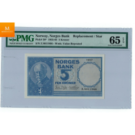UNIK! 5 kroner 1957 Z 8 million Kvalitet 0 ! 