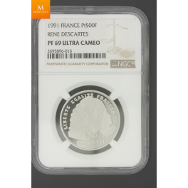 France 500 Francs 1991 Rene Descartes PF69 UCAM