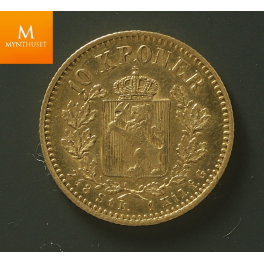 10 kroner 1877 kvalitet 1+/01 