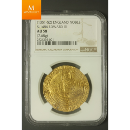 England Noble (1351-52) AU58 