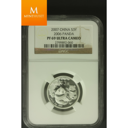 Kina: 3 Yuan 2007 Panda 2006 PF69 