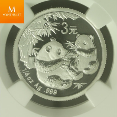 Kina: 3 Yuan 2007 Panda 2006 PF69 
