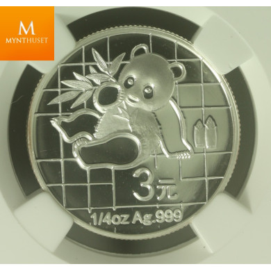 Kina: 3 Yuan 2007 Panda 1989 PF69 